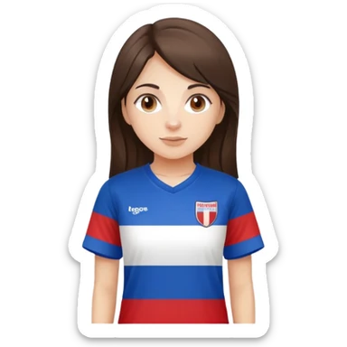 Brunette girl wearing a Paraguay soccer t-shirt sticker