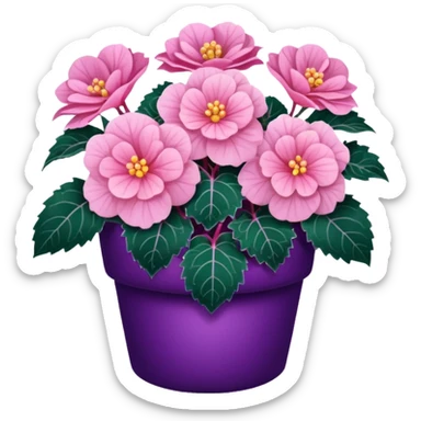super realistic light pink and purple begonia sticker