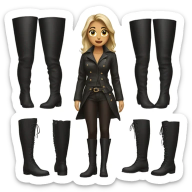 woman in thigh boots sticker