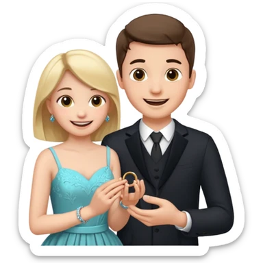 🧎‍♂️‍➡️💍💃 a boy parposing a girl sticker