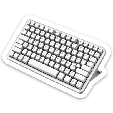 Custom mechanical keyboard, no brand , no numbers, no letters, reminiscent of Apple Mac products  sticker