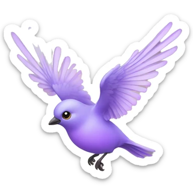 a beautiful lilac bird flying sticker