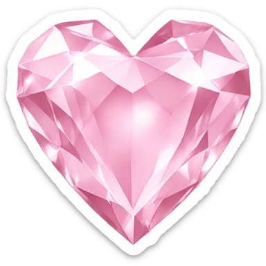 pastel Pink sparkling diamond heart sticker