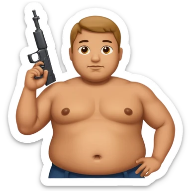 a guy with fat belly but his arms are small sticker
