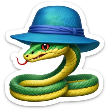 snake with blue hat sticker