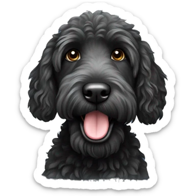 Black labradoodle  sticker