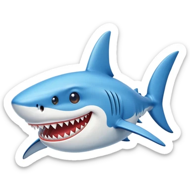 A Shark with shoes blue sticker
