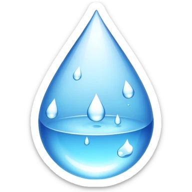 shiny blue water droplet sticker