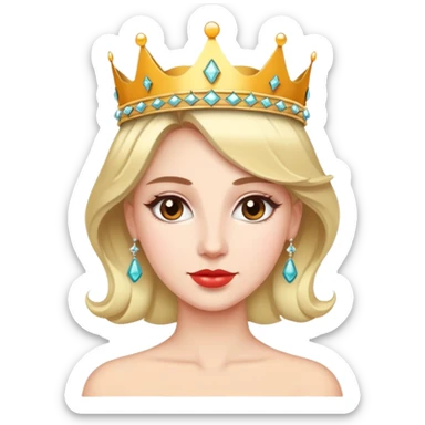 Woman wearing cocktail crown sticker