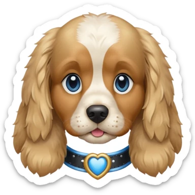 Blonde cocker spaniel blue eyes sticker