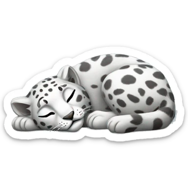 Sleeping laying snow leopard  sticker