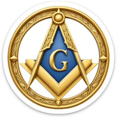A masonic Square and Compass with the Letter G in the Middle, representing the Master Mason. sticker