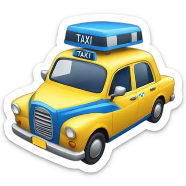 Yellow and blue taxi sticker