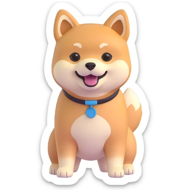 shiba inu standing happy, it sticker