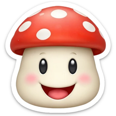 Silly Mushroom smiley face sticker