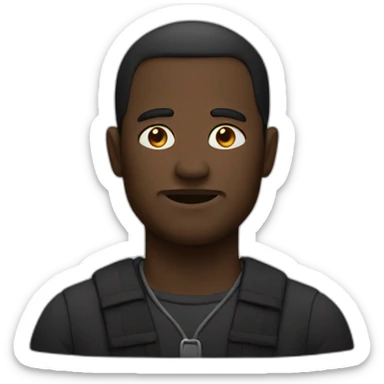 Homme noir avec un gros front  sticker