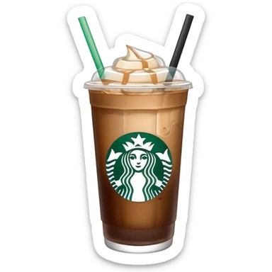 Starbuck ice coffee with ice cubes sticker