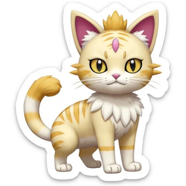 Delcatty-Meowth-Gatomon-fusion, full body sticker