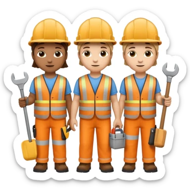 20 tiny construction workers sticker