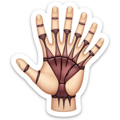 Draw Thing as a realistic severed hand with stitched scars & skin texture sticker