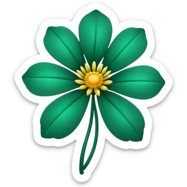 Emerald green realistic flower sticker