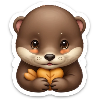 Cute baby otter's face (little cheeks, not much hair) sticker