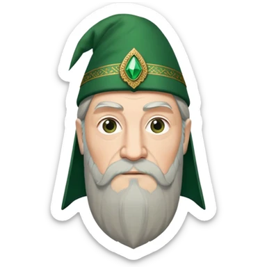 albus dumbledore from harry potter with green turkish fez hat and decorative motifs sticker
