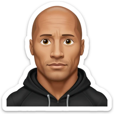 dwayne johnson with black hoodie sticker