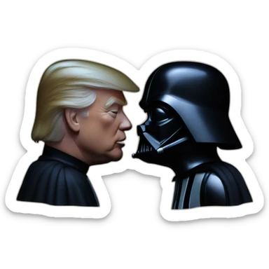 Donald trump kissing darth Vader pov sticker
