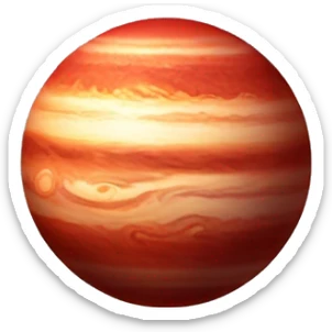 A planet that looks like Jupiter but red sticker
