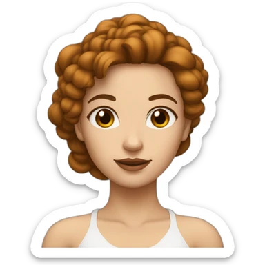 femme de couleur de peau blanche avec de grosse poitrine et des cheveux marron sticker