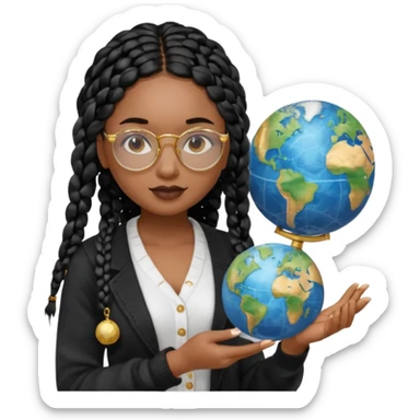 a-young-woman-wearing-fine-gold-round-glasses-and-black-hair-in-several-box-braids,-she-has-light-black-skin,-and-she's-wearing-a-white-shirt-with-an-black-cardigan-on-top.-she's-holding-a-globe-in-one-hand.png sticker