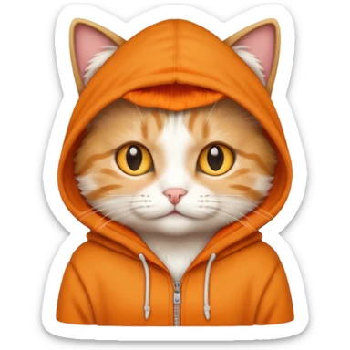 cat wearing hoodie sticker