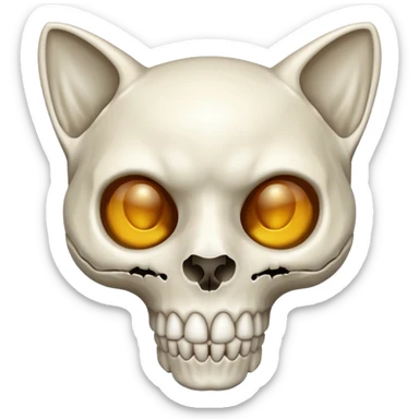 Cat skull sticker