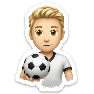 white kid with a soccer ball sticker