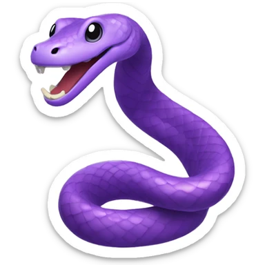 A purple snake dancing on club enthusiastically, energetic and lively. sticker