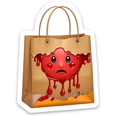 shopping bag brown with blood drops  sticker
