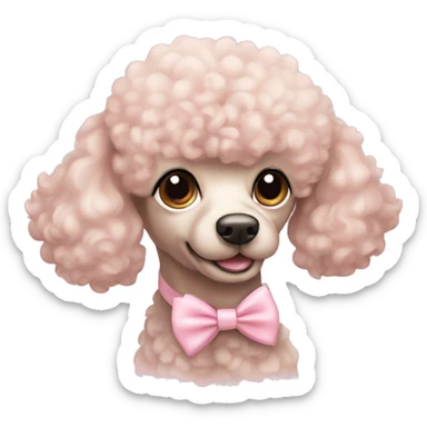 Light pink bow poodle sticker