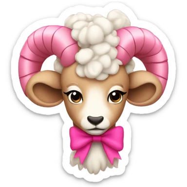 aries with a pink bow sticker