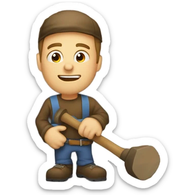 White guy waiting at the bottom of a chimney with a sledgehammer  sticker