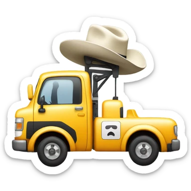 tow truck with white cowboy hat on cab sticker
