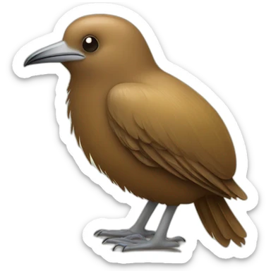 kiwi bird, cute little brown bird with a long thin beak sticker