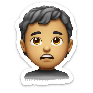 Face with bottom lip curling down pouty baby frown about to cry sticker