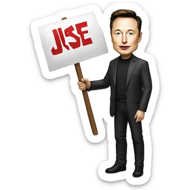 Elon Musk holding a sign that says “Jose” sticker