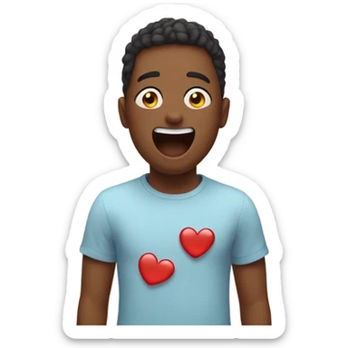 Happy tears with heart emojis sticker