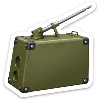 generate a realistic elongated parallelepiped anti-tank mine sticker