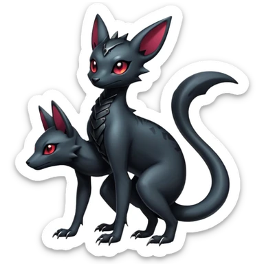 Shiny Dark Edgy Majestic Sophisticated Modern Gothic Gloomy Futuristic Salandit-Umbreon-Delcatty-Hybrid (Full body) sticker
