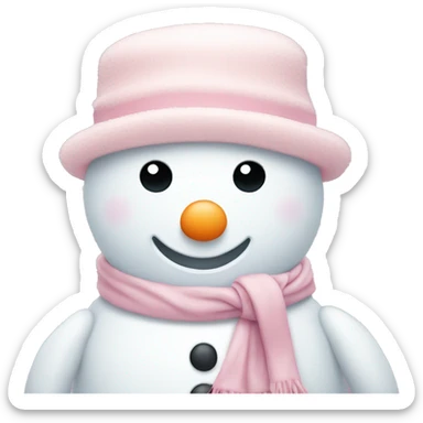 cute light pink snowman sticker