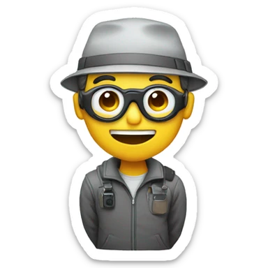 BLIND MAN whith photocamera sticker