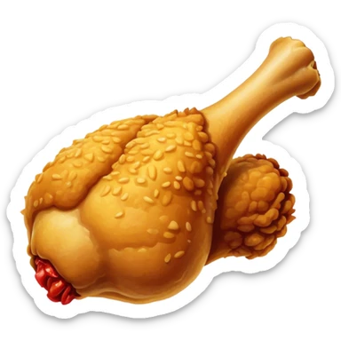 Yellow Fried chicken leg sticker